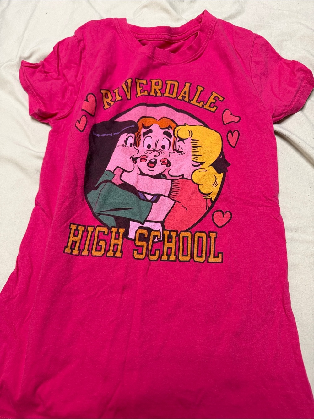 Riverdale High School Pink Graphic Short Sleeve Tee vintage Archie’s comics